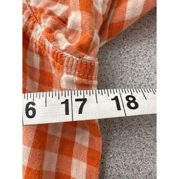Harley Davidson Snap Button Shirt Women Medium Orange Plaid Long Sleeve Embroide - Picture 6 of 7